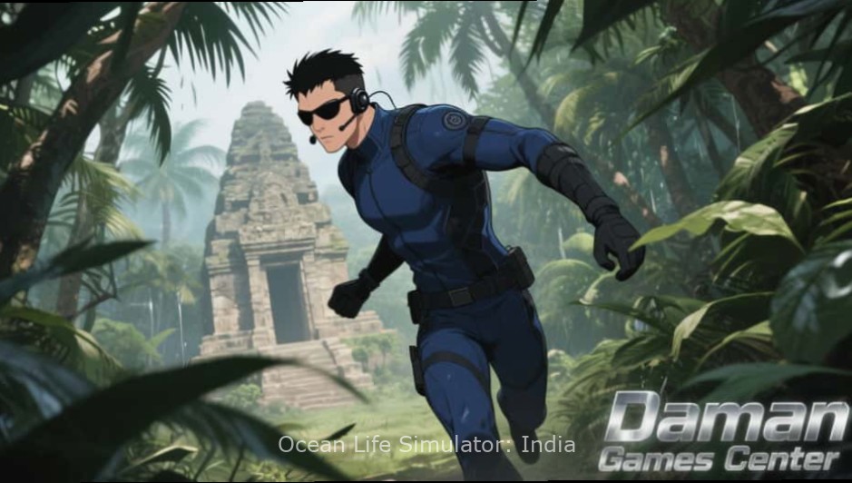 Ocean Life Simulator: India Gameplay Interface Ocean Life Simulator: India gameplay showing player interacting with marine life near Indian coral reef